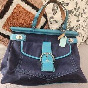Coach Blue and Teal Women's Bag